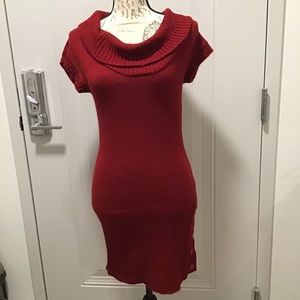 KNIT AVENUE Red Cowl Neck dresses/Top, size M